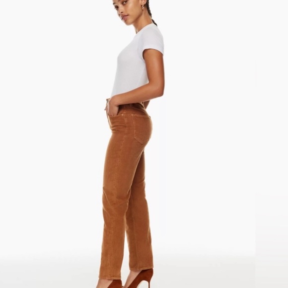 ARITZIA The Denim Forum Corduroy High Waisted Tan Pants - Picture 5 of 11